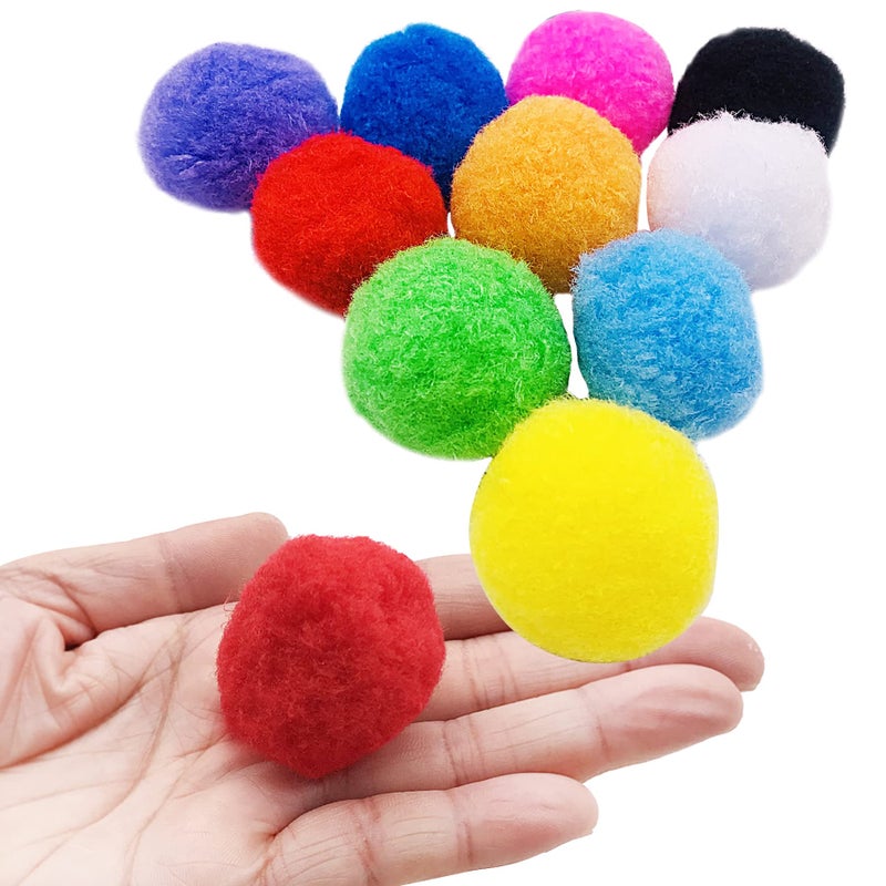 PET SHOW 100pcs 1.5"/3.8cm Cat Toy Balls Bulk Soft Kitten Pompon Toys Indoor Cats Interactive Playing Quiet Ball Cats Favorite Toy Assorted 10 Colors - Image 5